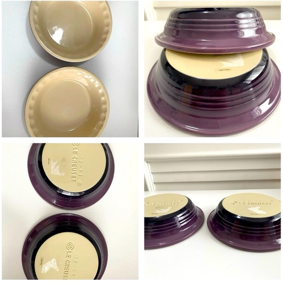 New Le Creuset Heritage Pie Plates/Dishes Set of 2 Cassis - Picture 1 of 5